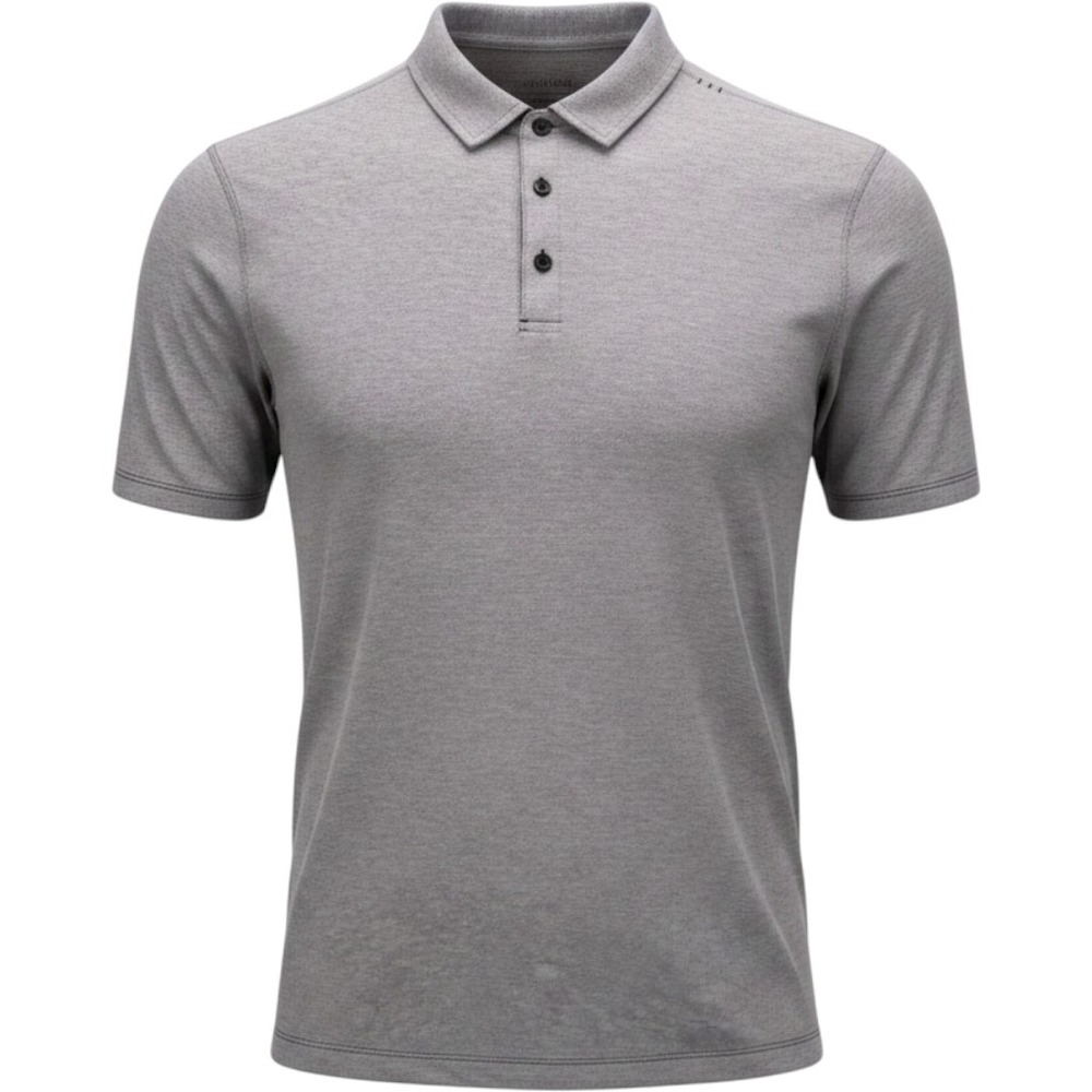 Lululemon Mens XL Heathered Purple Gray Short Sleeve Polo Shirt Stretch Athletic